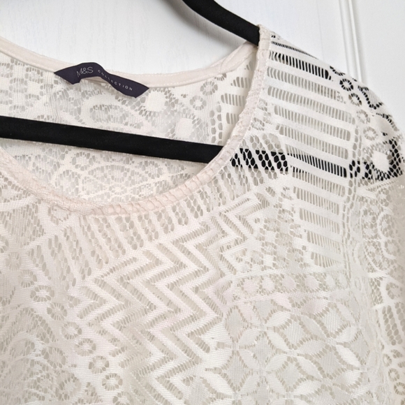 Cream Tasseled Poncho Cover up - Picture 4 of 8